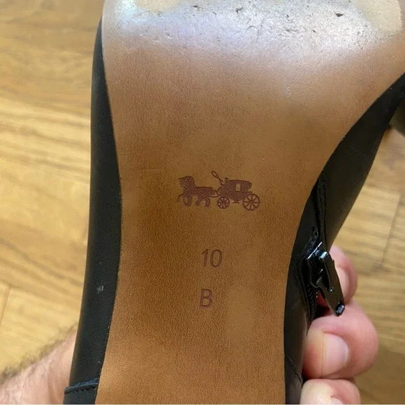 Womens black coach Seneca glaze leather  bootie size 10 - Picture 8 of 16